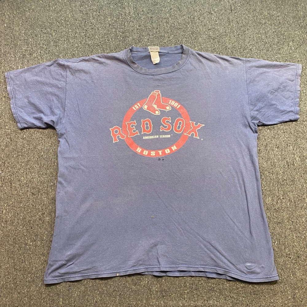 CSA Boston Red Sox TShirt Sz XL Mens Blue Grunge Skater Est 1901 Distressed Logo